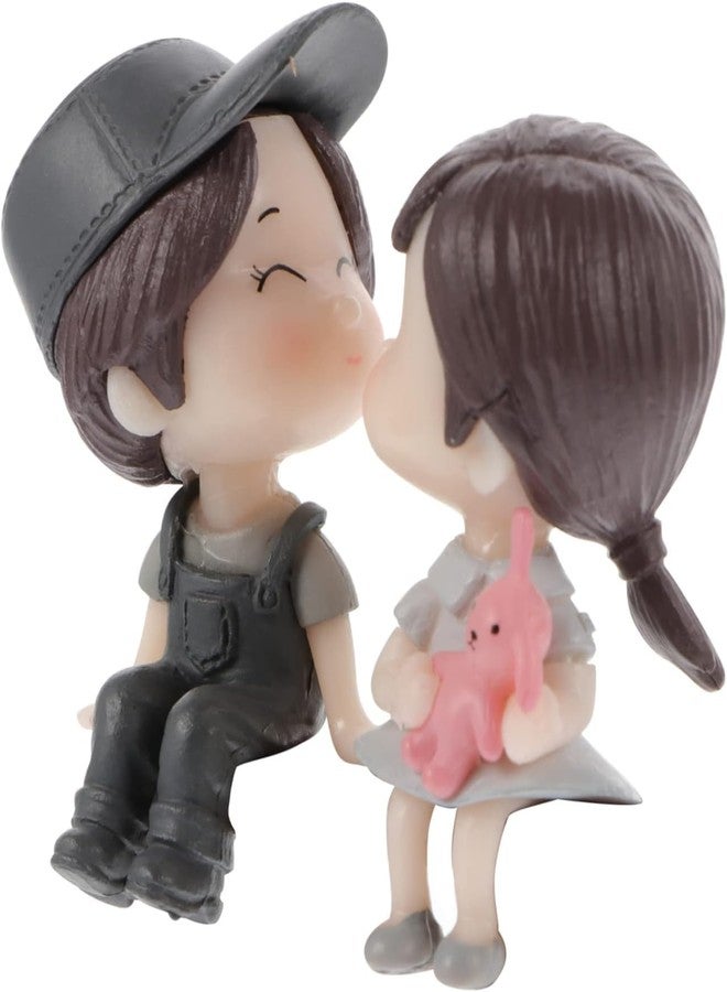 The Pot Dealer Miniature Small Decorative Pieces Mini Toy Couple stuate Stool Couple Ornaments Auto Interior Mini Garden Figurines Couple Statue Boy Ideal Gift for Friends (Couple) - Image 1